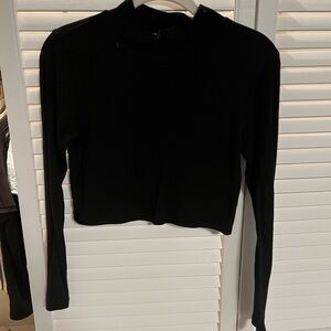Altar'd State Black Long Sleeve Crop Sweater